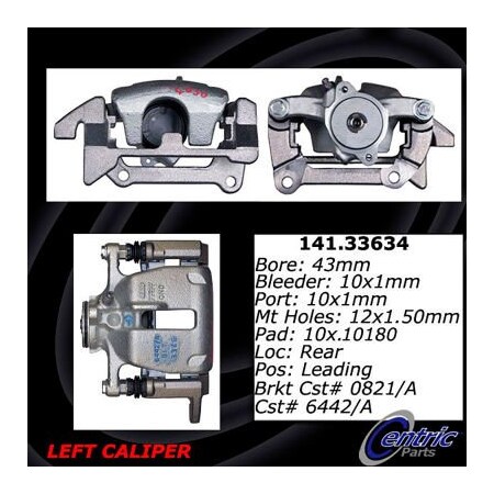 Centric Centric Semi-Loaded Brake Caliper EPB, Centric Parts 141.33634 141.33634